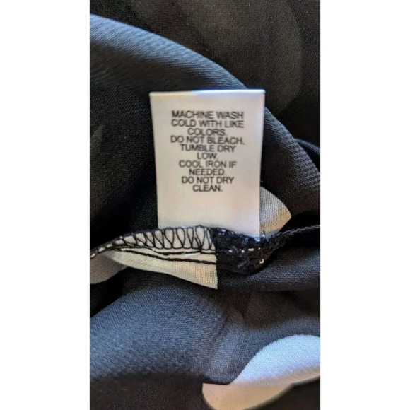 Est. 1946 Polka Dot Blouse Sz 14/16 Black Long Sheer Flouncy Sleeve Ruffled NEW - Picture 8 of 9